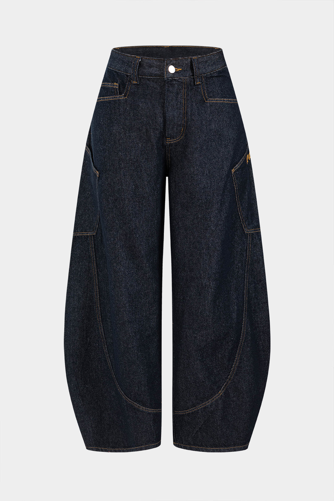 Jeans de Pierna Ancha Lavados Estilo Barril Diario