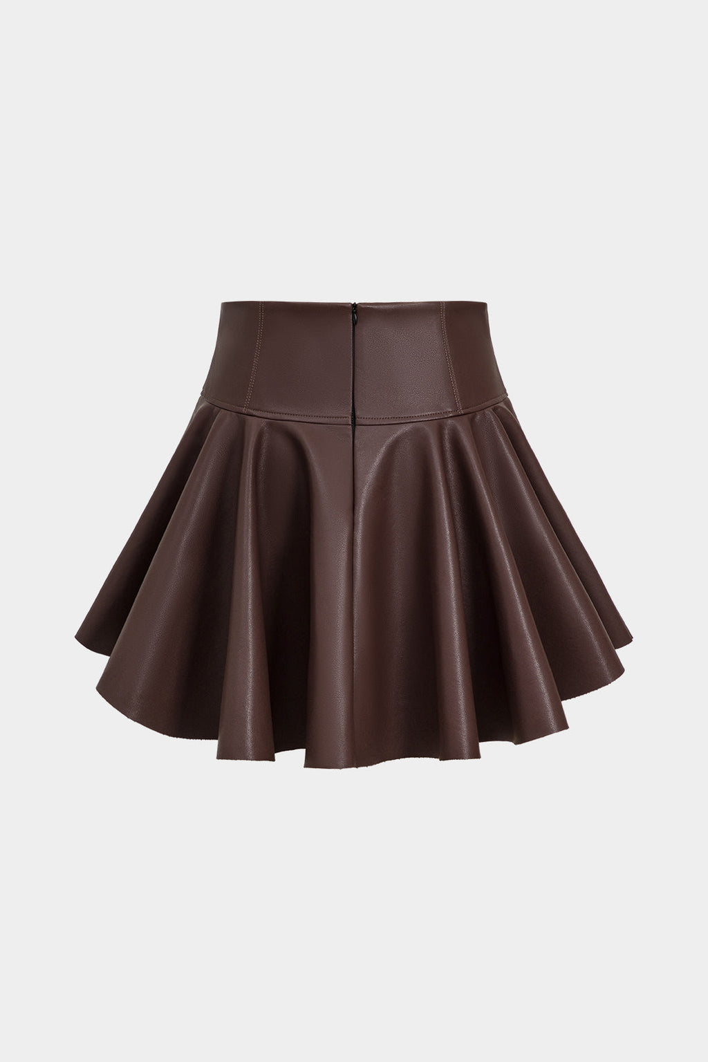 Basic Faux Leather Ruched Mini Skirt