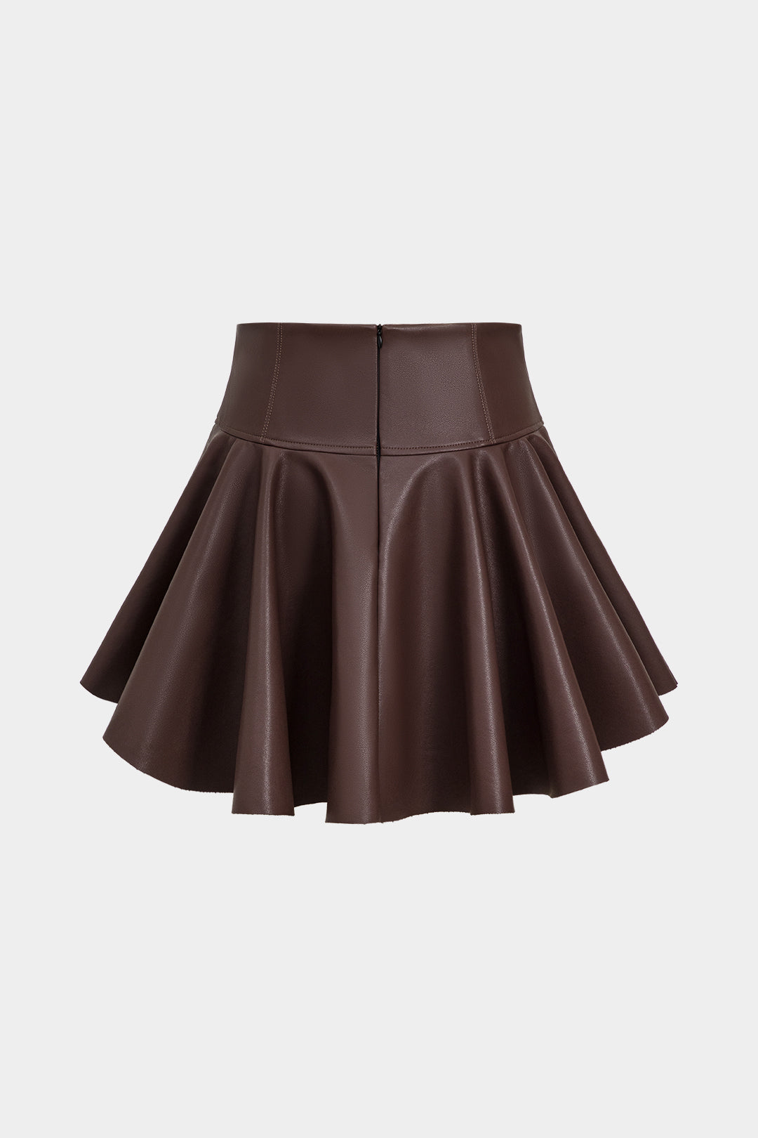 Basic Faux Leather Ruched Mini Skirt