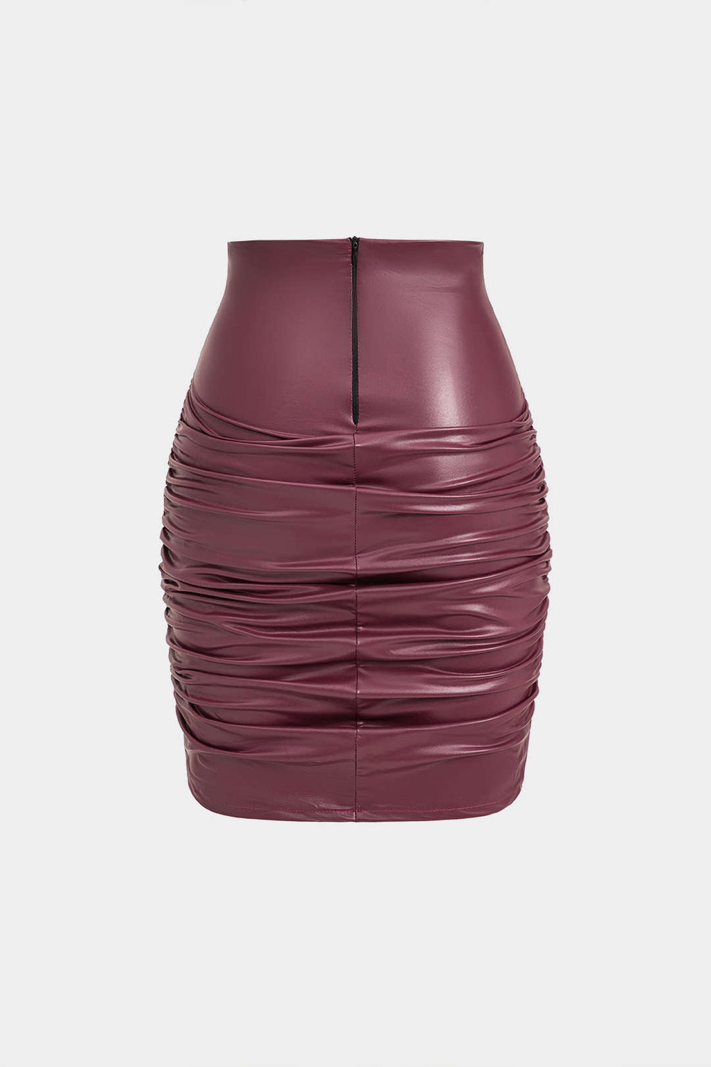 Falda De Cuero Sintético Con Volantes Moderna Y Elegante