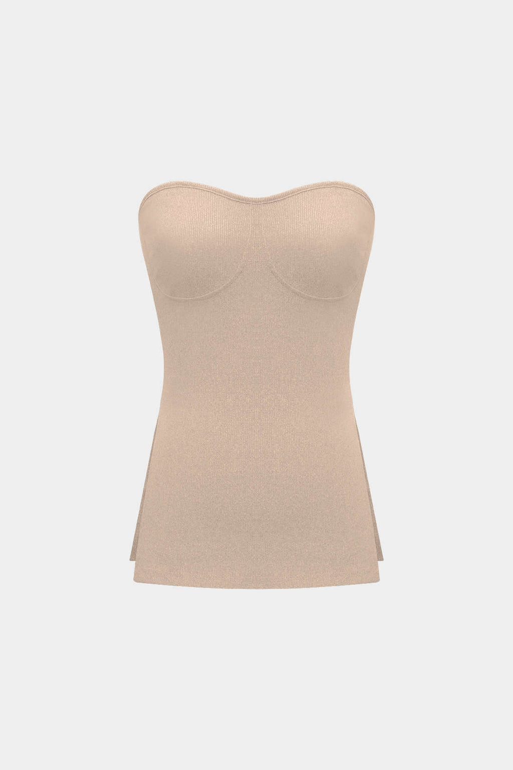 Conjunto Dos Piezas Top Sin Tirantes Y Shorts De Punto