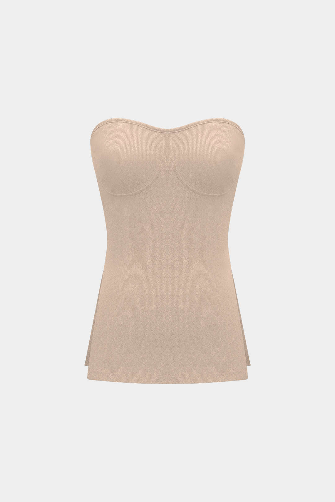 Conjunto Dos Piezas Top Sin Tirantes Y Shorts De Punto