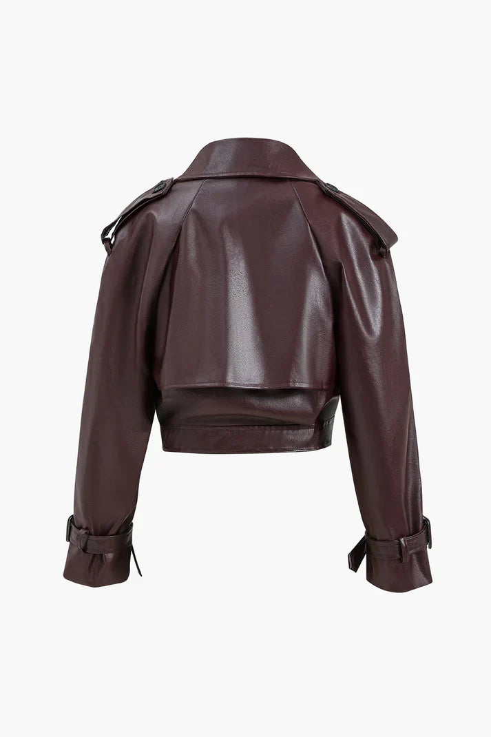 Chaqueta Restin Burdeos Con Cintura Corta Silueta Elegante