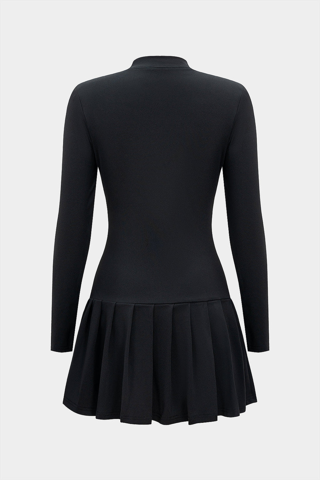 שמלת מיני עם שרוולים ארוכים וקשירה עם כפתורים מטאליים 