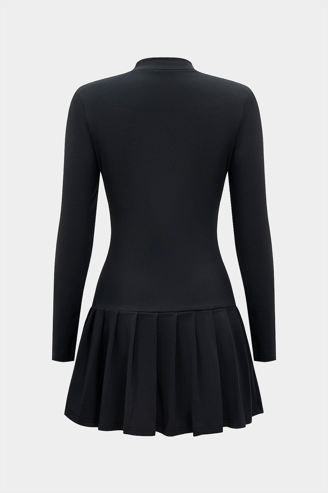 שמלת מיני עם שרוולים ארוכים וקשירה עם כפתורים מטאליים 