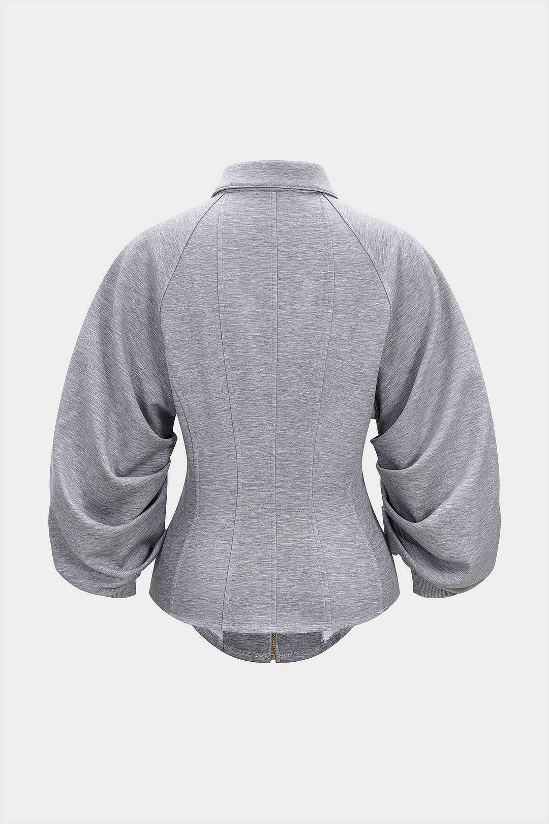 סווטשירט עם רוכסן וצמוד מותן 