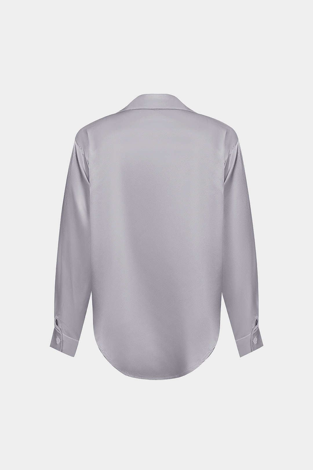 Camisa Satinada De Manga Larga Con Silueta Elegante