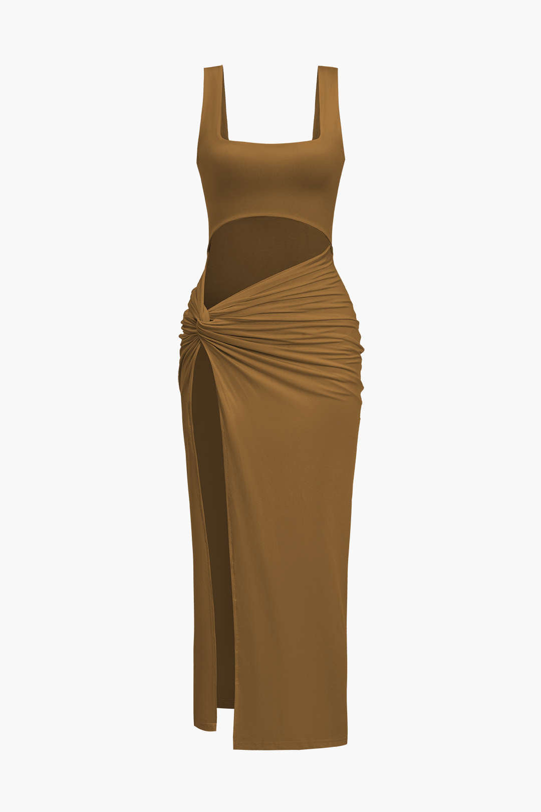 Vestido Midi Reversible Con Abertura Frontal Elegante