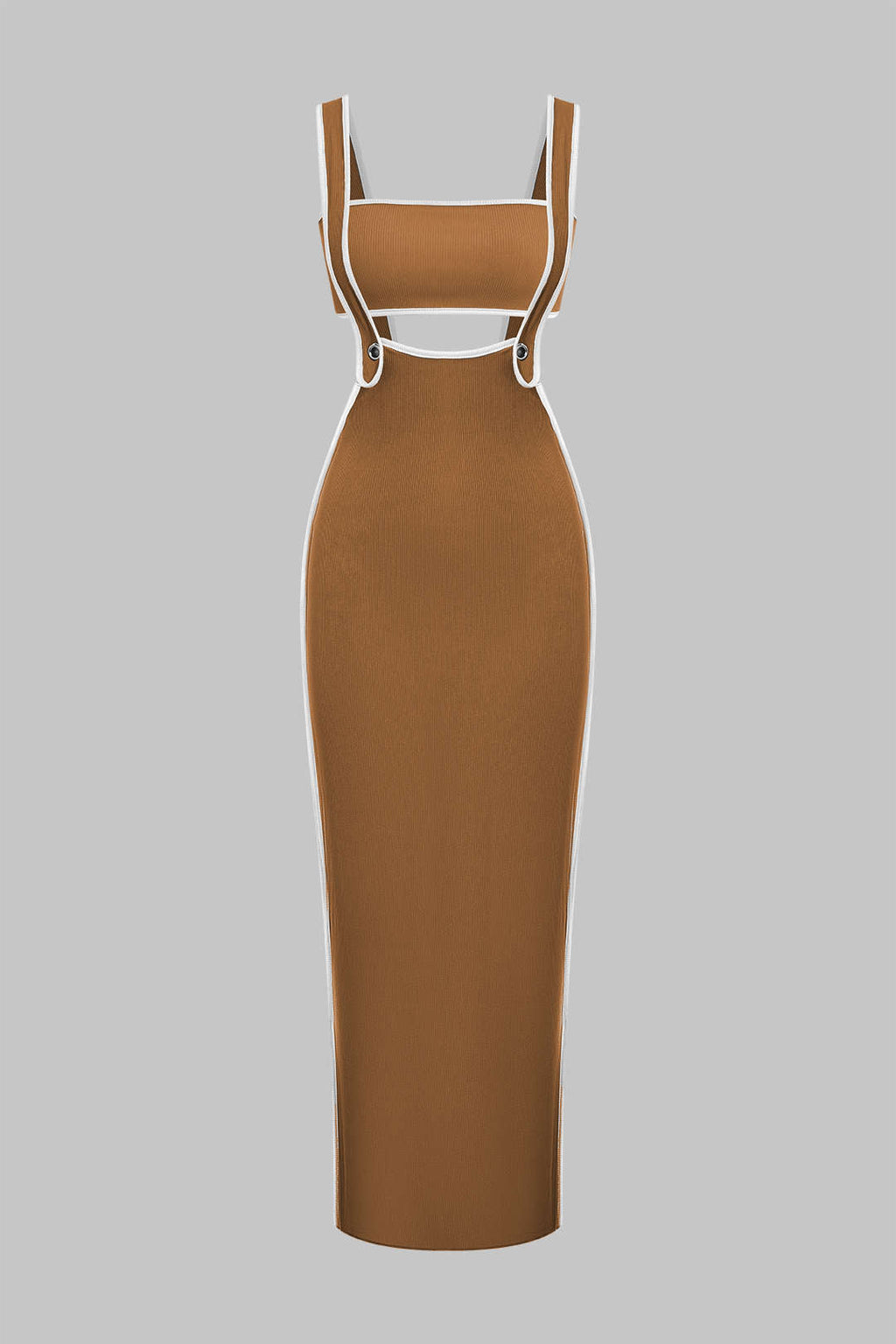 Conjunto Dos Piezas Tubo Salopette Vestido Borde Contraste