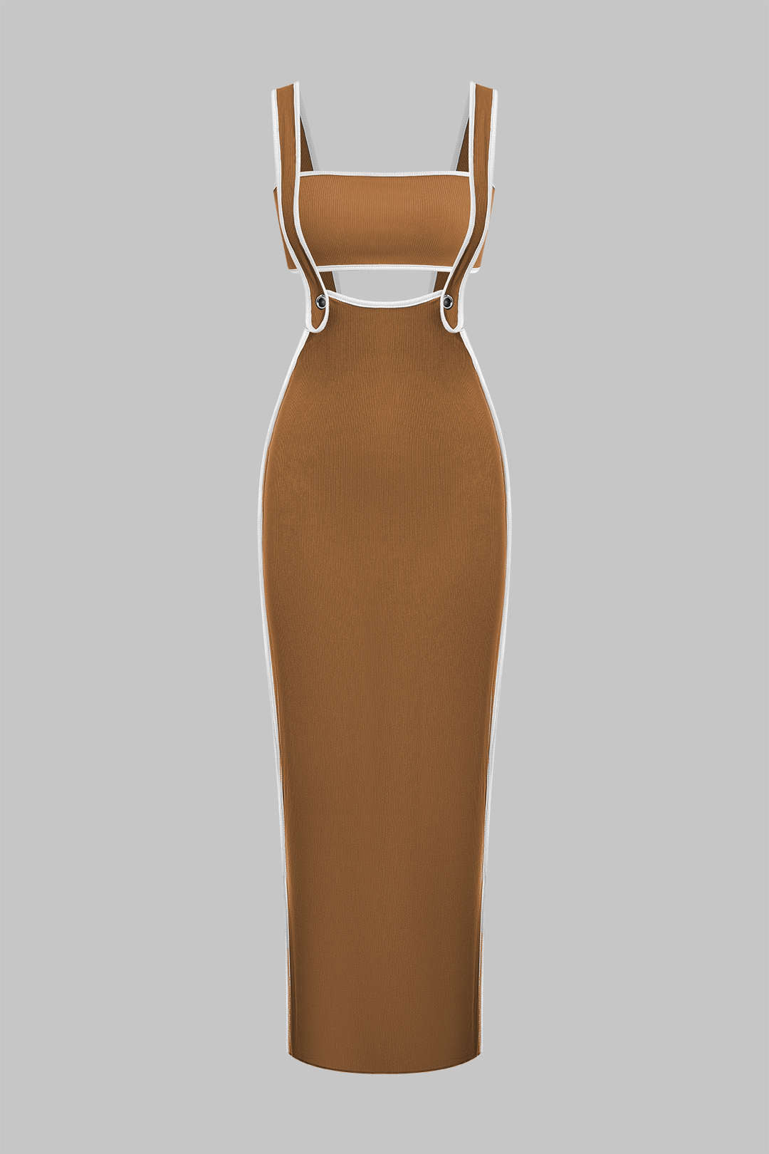 Conjunto Dos Piezas Tubo Salopette Vestido Borde Contraste