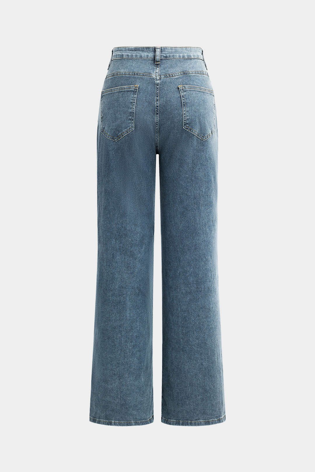 Vaqueros Denim Rotos De Corte Recto Azul Para Uso Diario