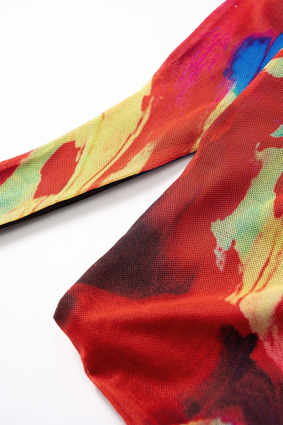 חצאית מוצלבת עם הדפס רשת מופשט 