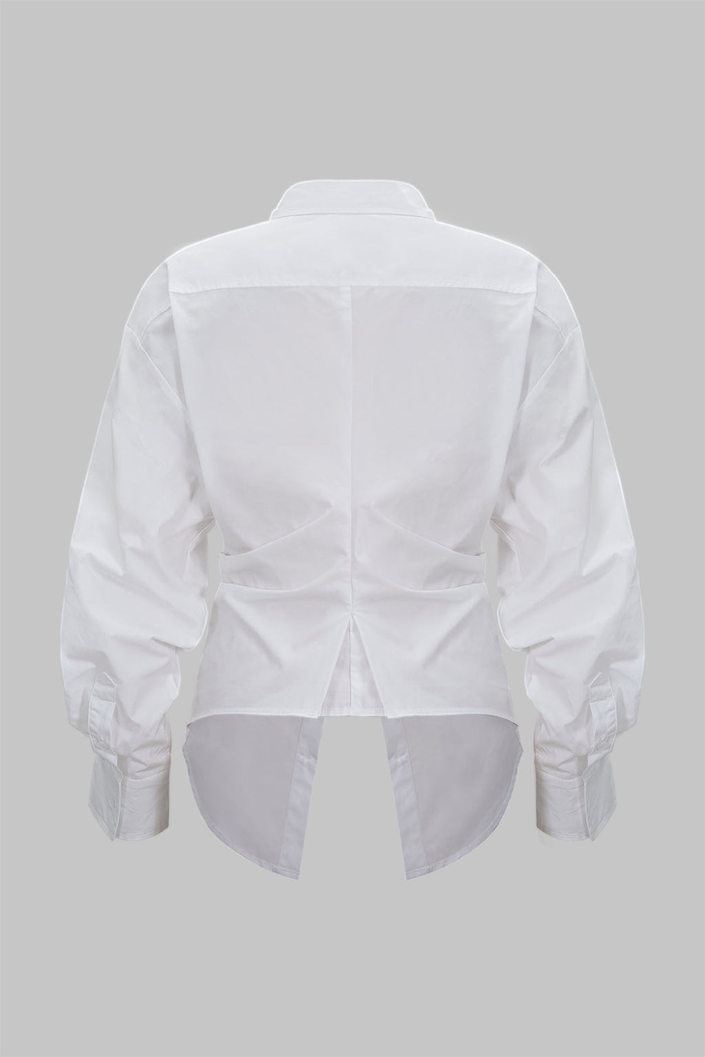 Ruched Button Long-Sleeve Shirt