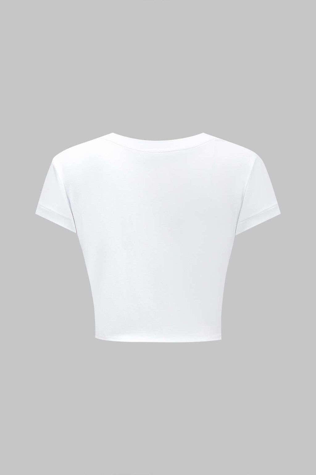 Camiseta Manga Corta Con Lazo Silueta Minimalista Elegante