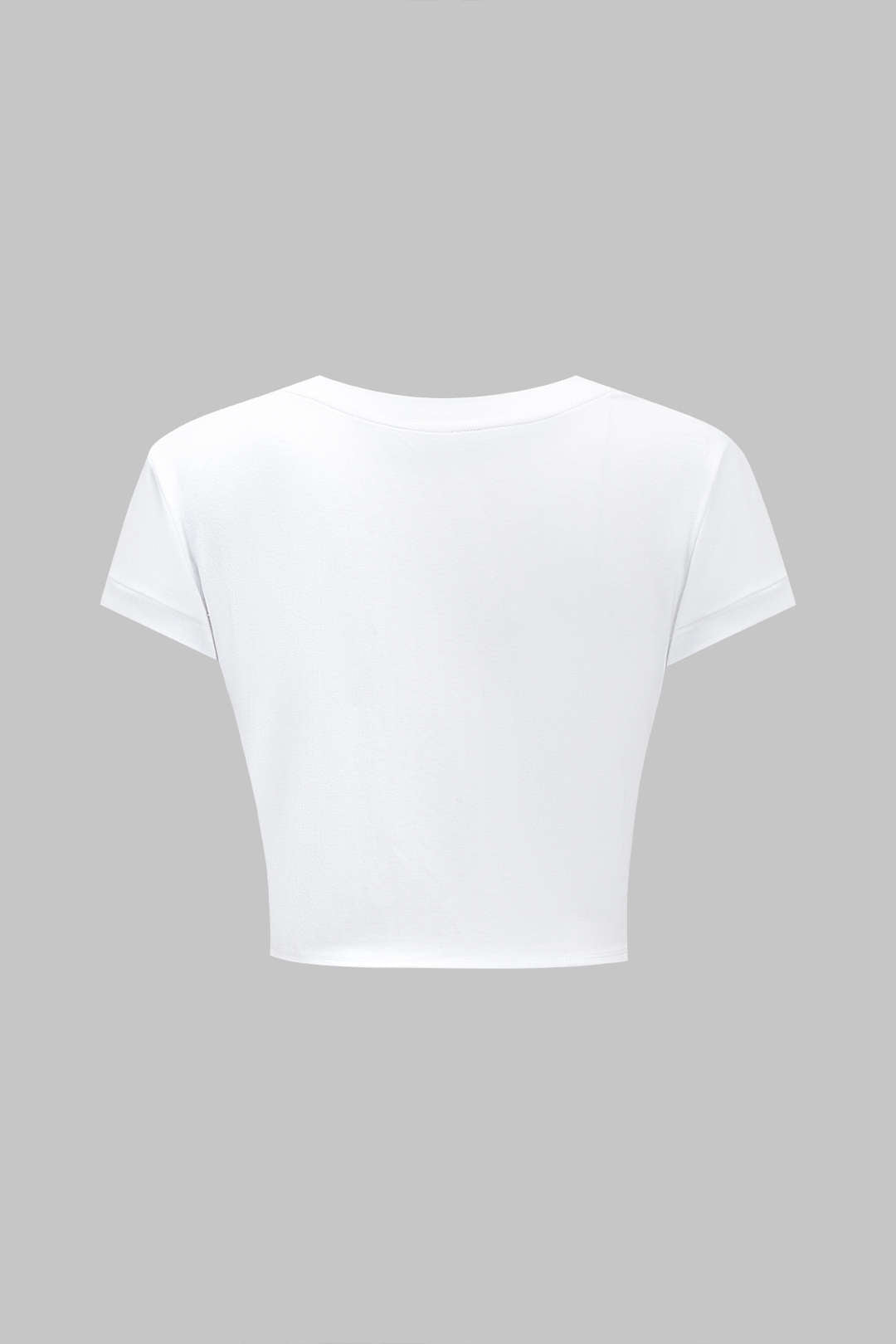 Camiseta Manga Corta Con Lazo Silueta Minimalista Elegante