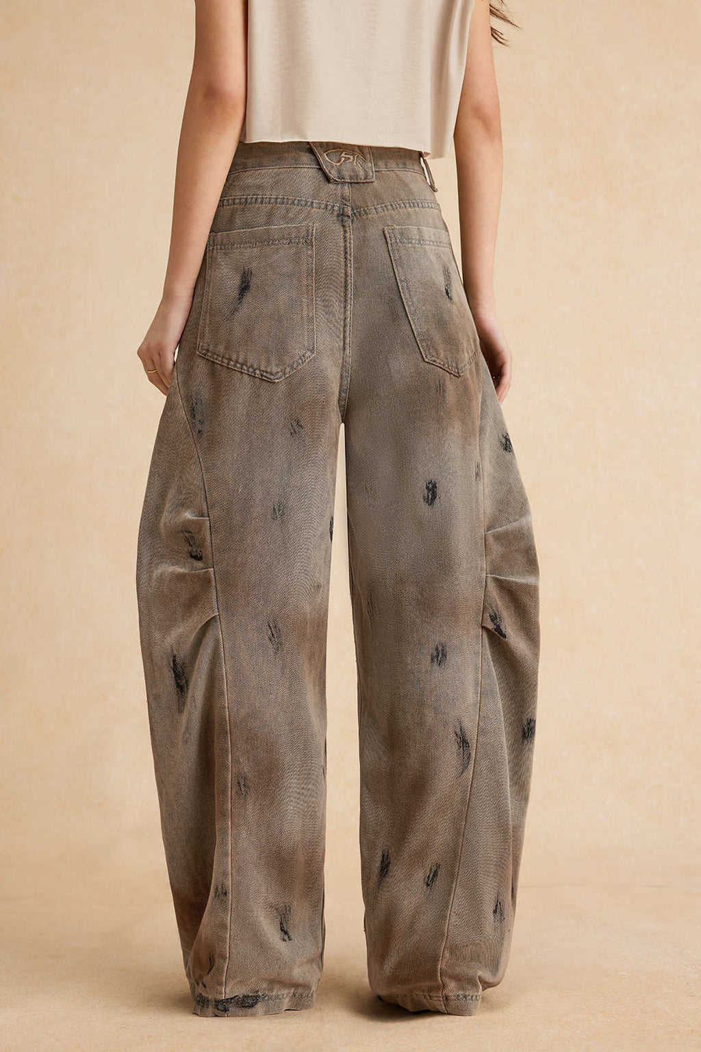 Vaqueros Denim Sucio Mujer Pierna Ancha Barrel Jeans