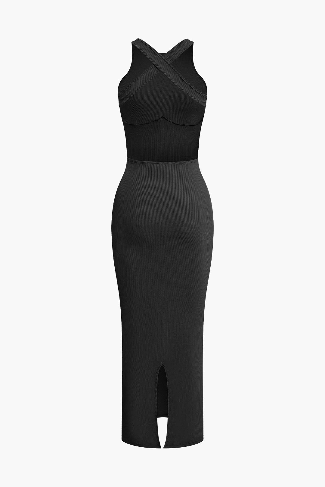 Vestido Elegante Midi Detalle Espalda Con Aberturas Largas