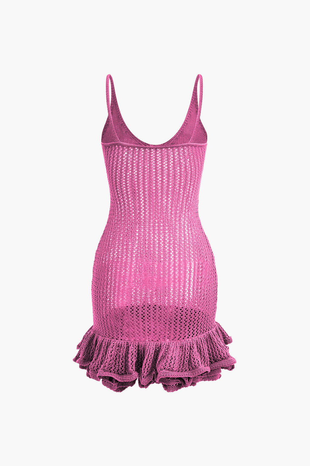 Vestido Mini Con Costuras Abiertas Y Volantes Delicados