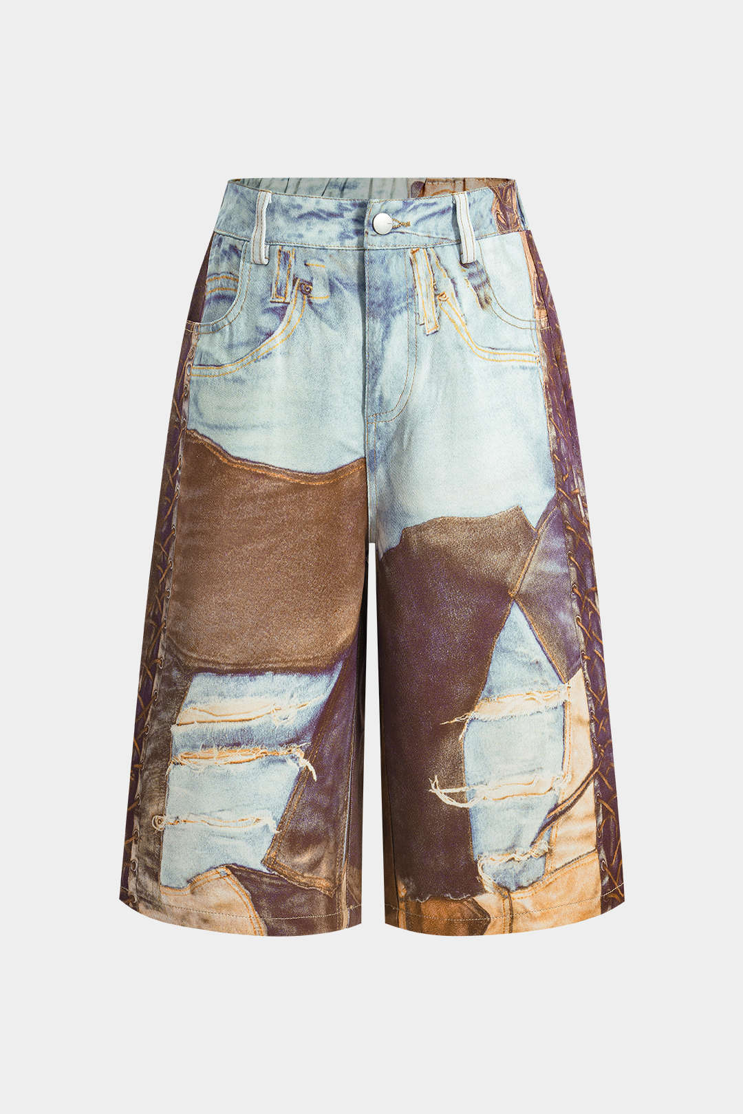 Shorts Anchos De Cadena Para Mujer Verano Elegante