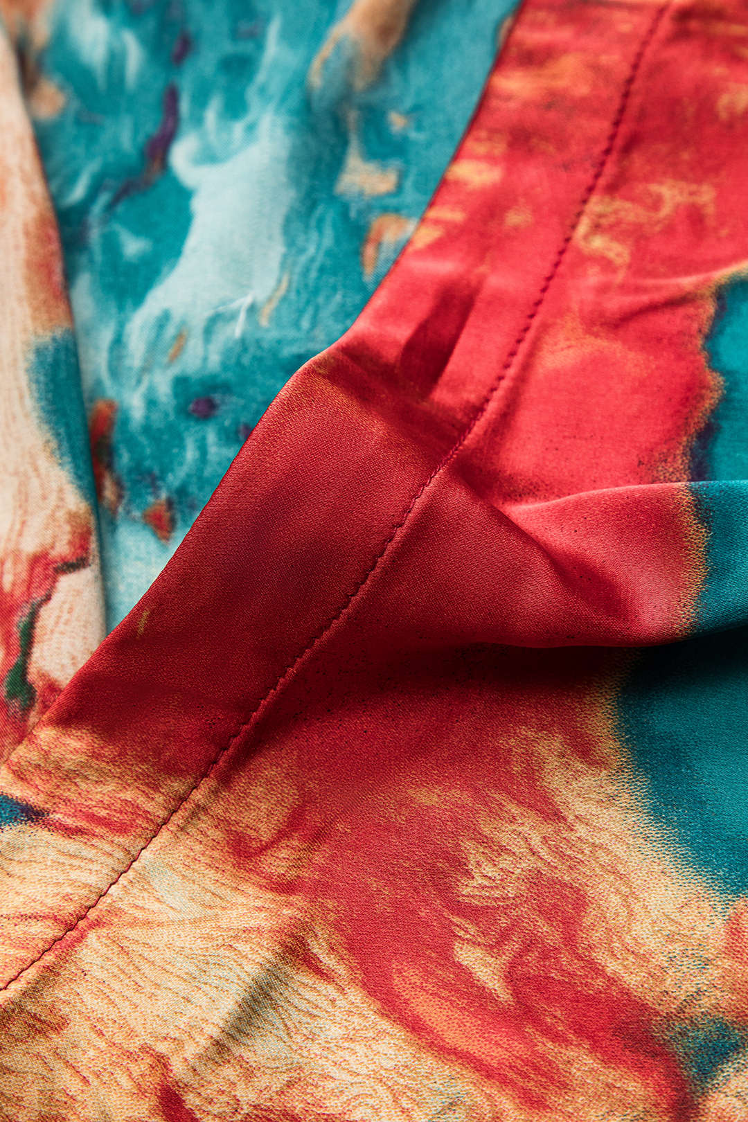 Falda Satén Estampado Floral Con Cordón Y Cintura Ajustable