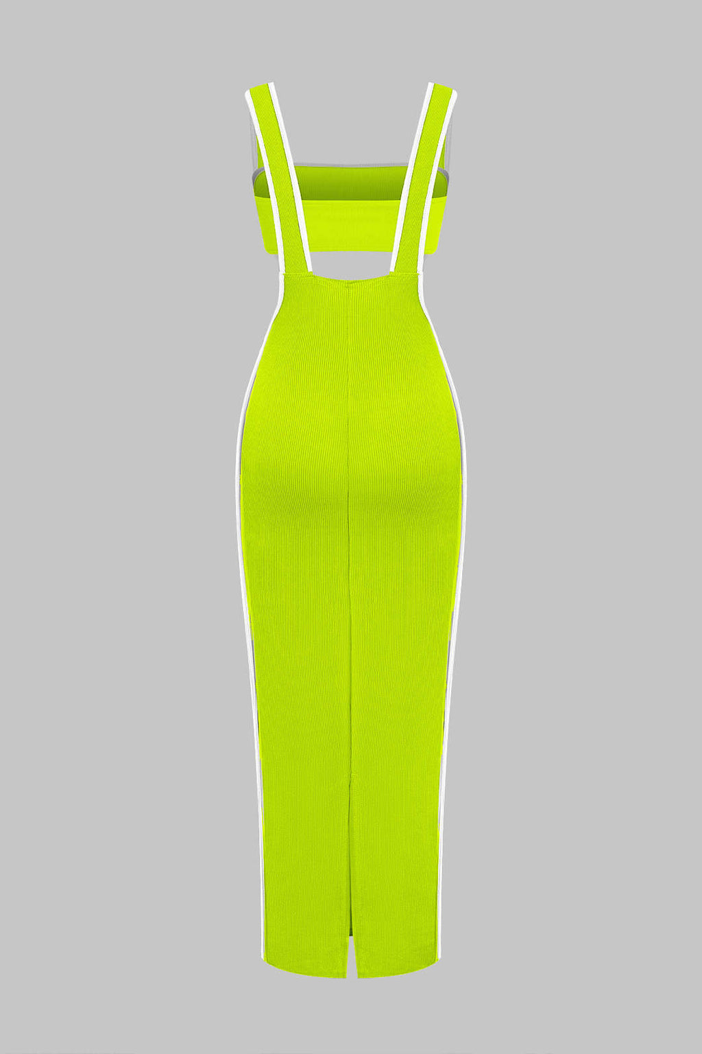 Conjunto Dos Piezas Tubo Salopette Vestido Borde Contraste