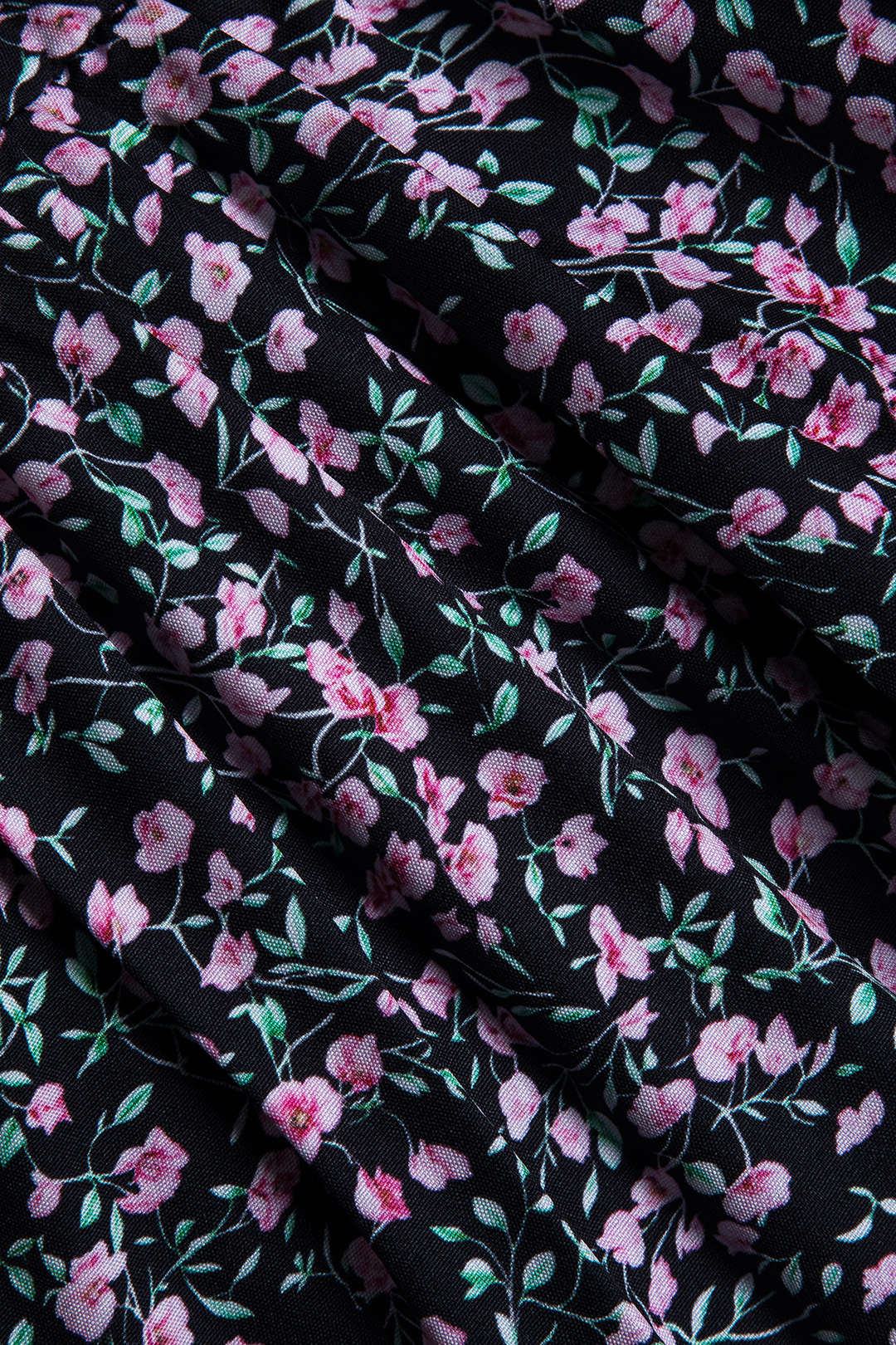 Vestido Mini De Manga Larga Con Encaje Floral Ditsy