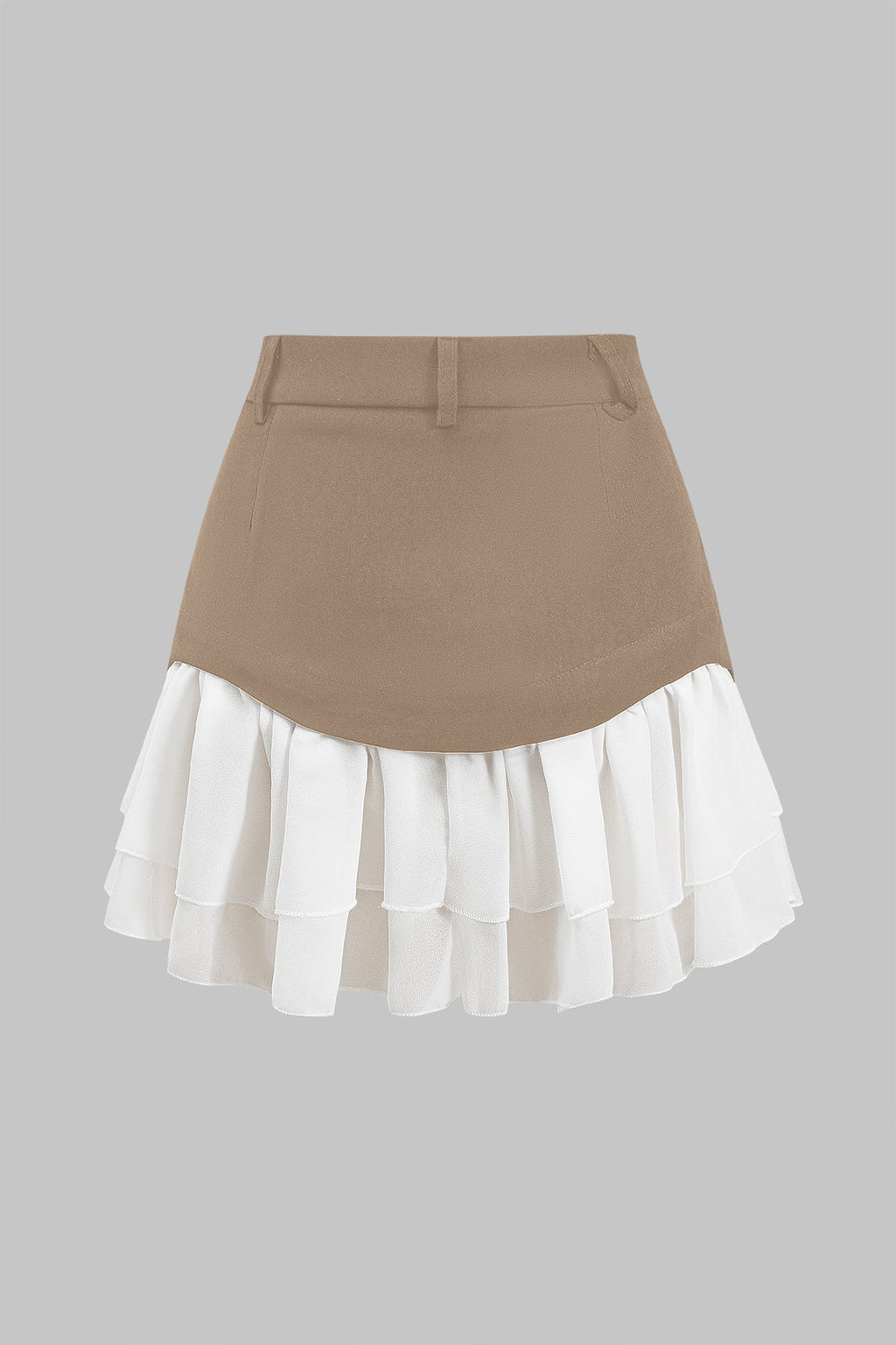 חצאית שיפון עם קפלים וטלאים 