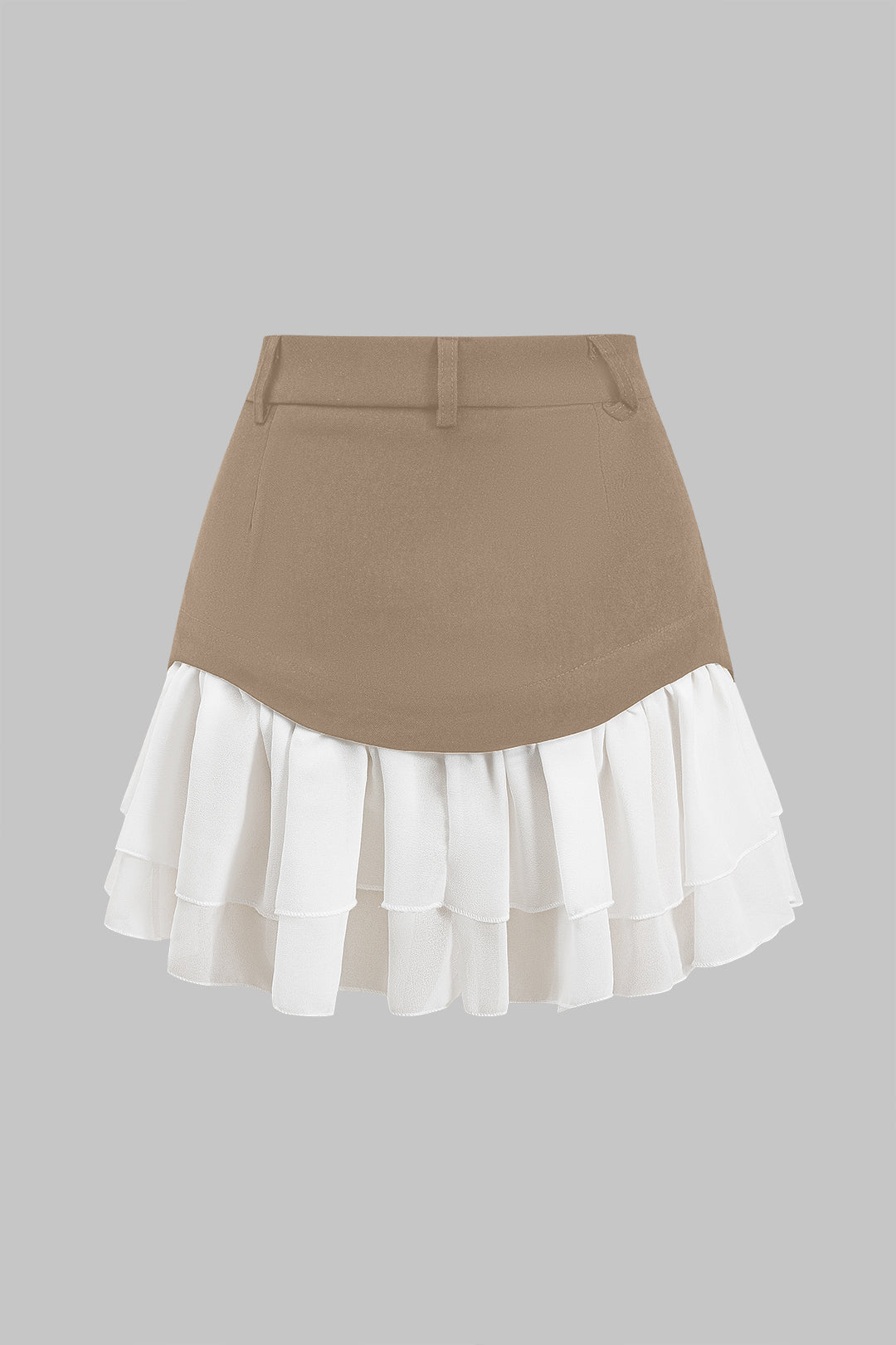 חצאית שיפון עם קפלים וטלאים 