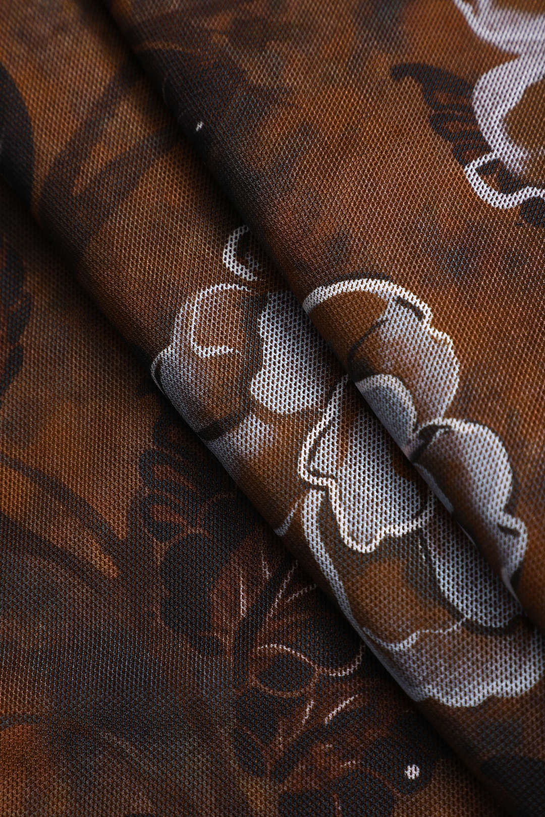 Floral Print Leaves Mesh Long Sleeve Maxi Dress