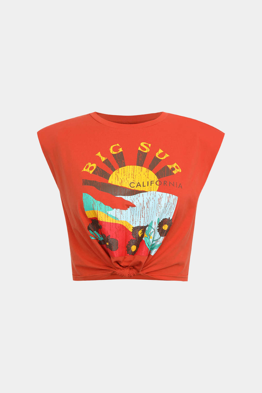Camiseta De Punto Gráfica Big Sur Con Hombros Acolchados