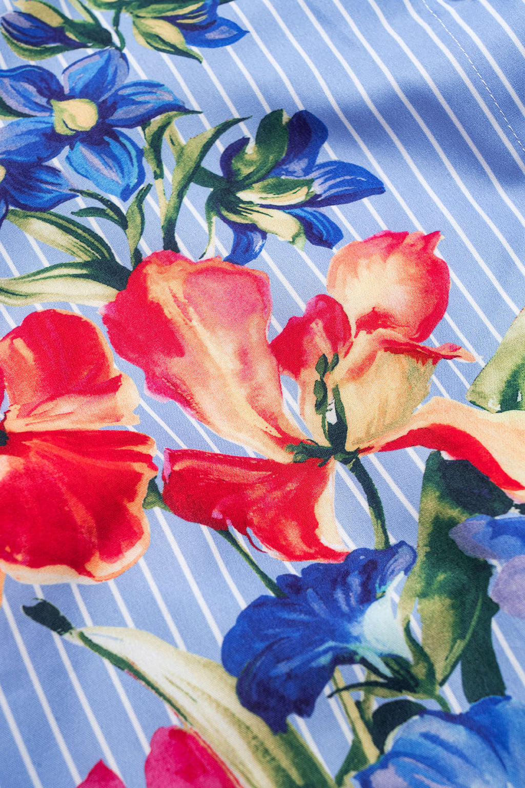 חולצה ארוכת שרוולים עם הדפס פרחוני ופסים 