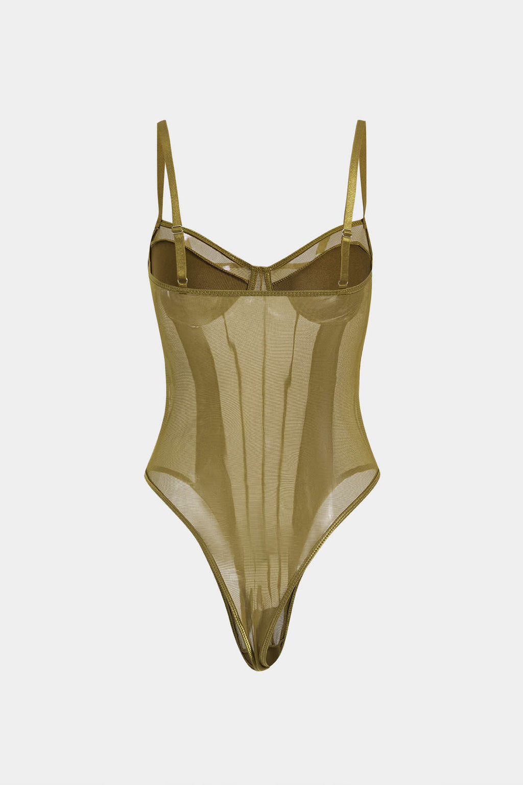 Corsé Bodysuit de Malla Sin Espalda con Escote Barco