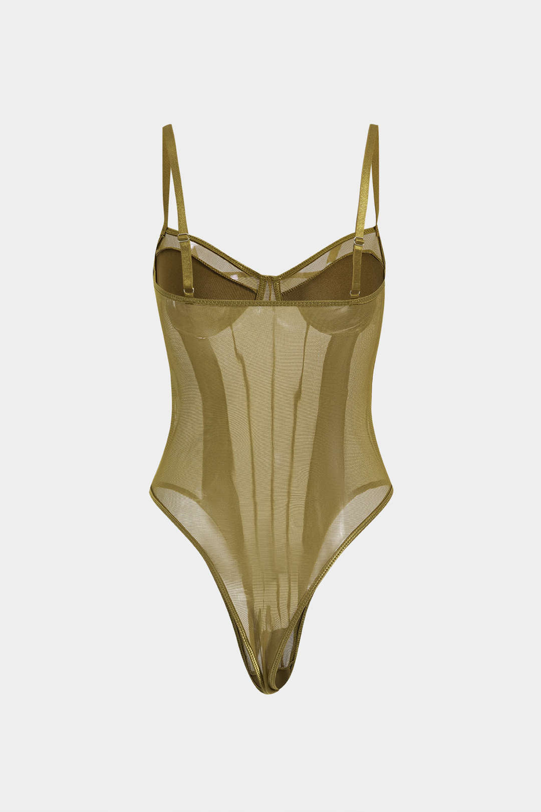 Corsé Bodysuit de Malla Sin Espalda con Escote Barco