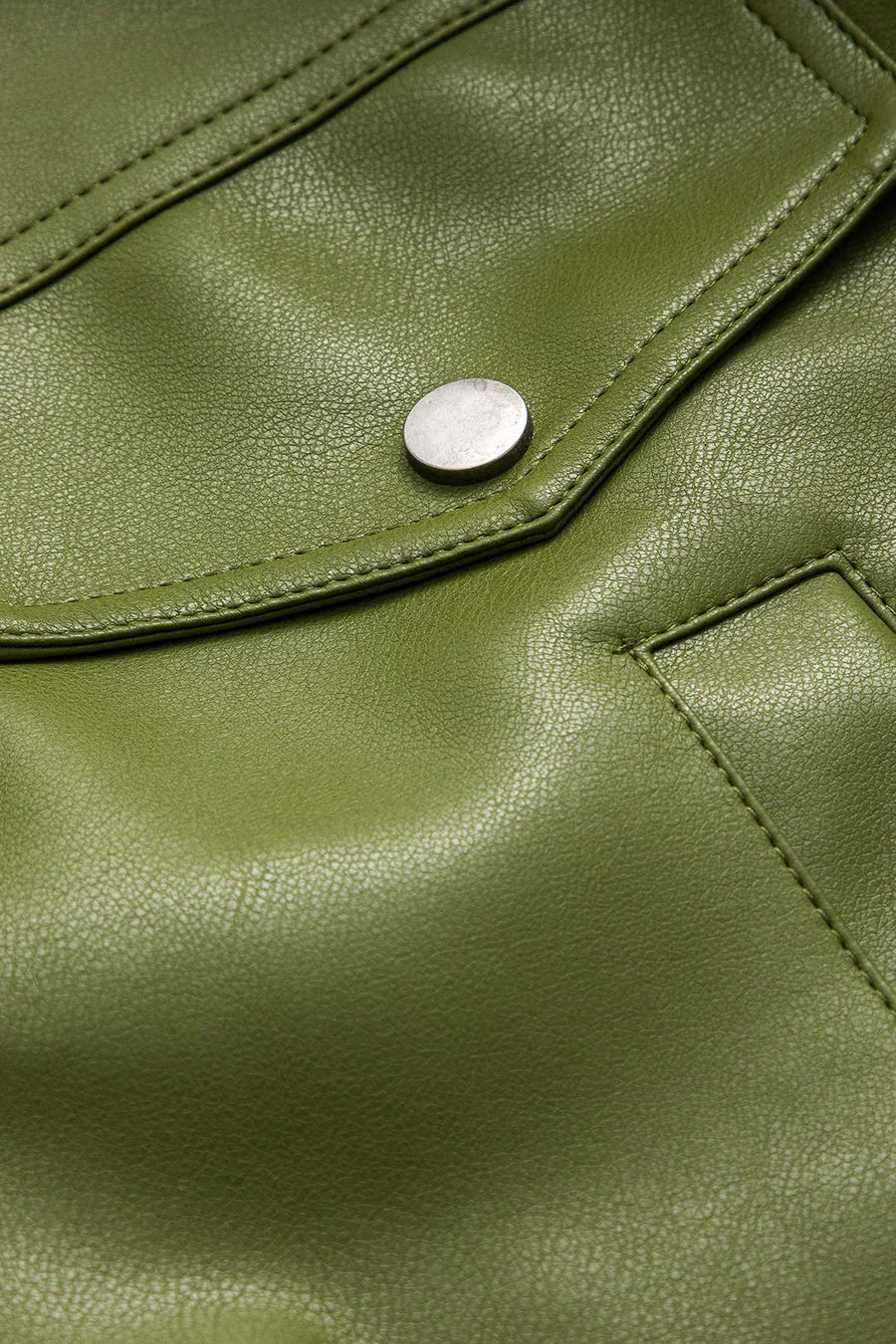 Chaqueta Garlend Verde Oliva Estilo Bomber Cuero Sintético