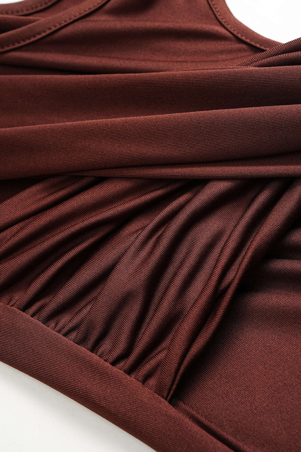 Round Neck Strappy One Shoulder Cut Out Maxi Dress