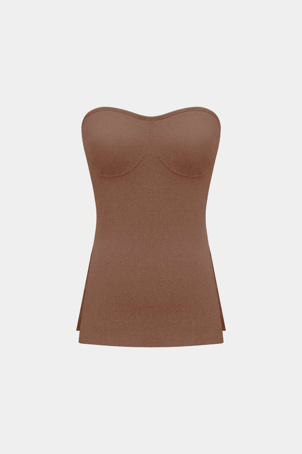 Conjunto Dos Piezas Top Sin Tirantes Y Shorts De Punto