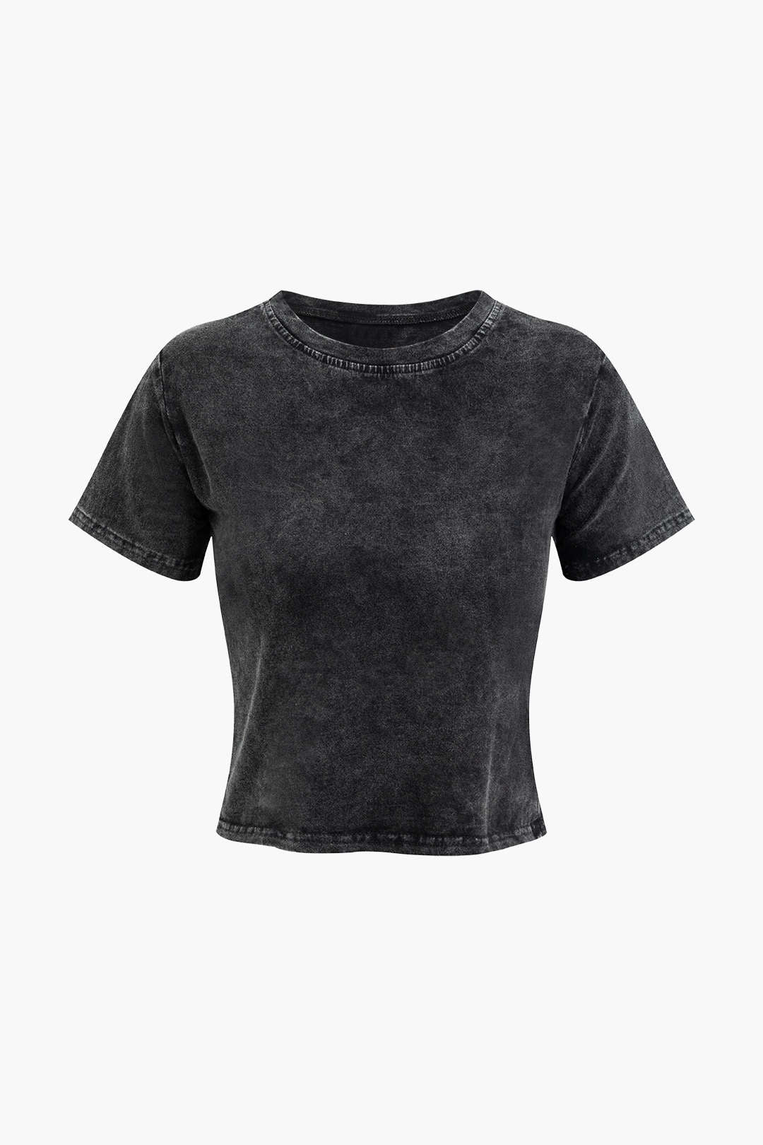 Camiseta Básica Retro De Cuello Redondo Para Uso Diario