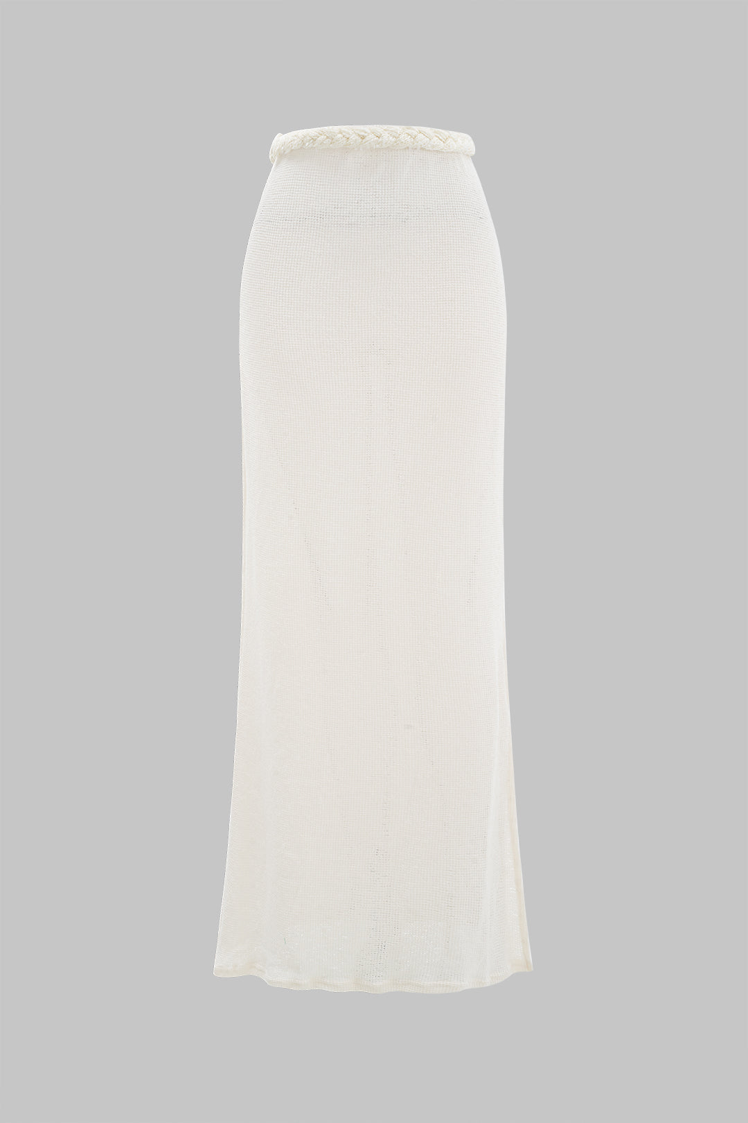 Conjunto Tejido Texturizado Top Crop Falda Con Abertura