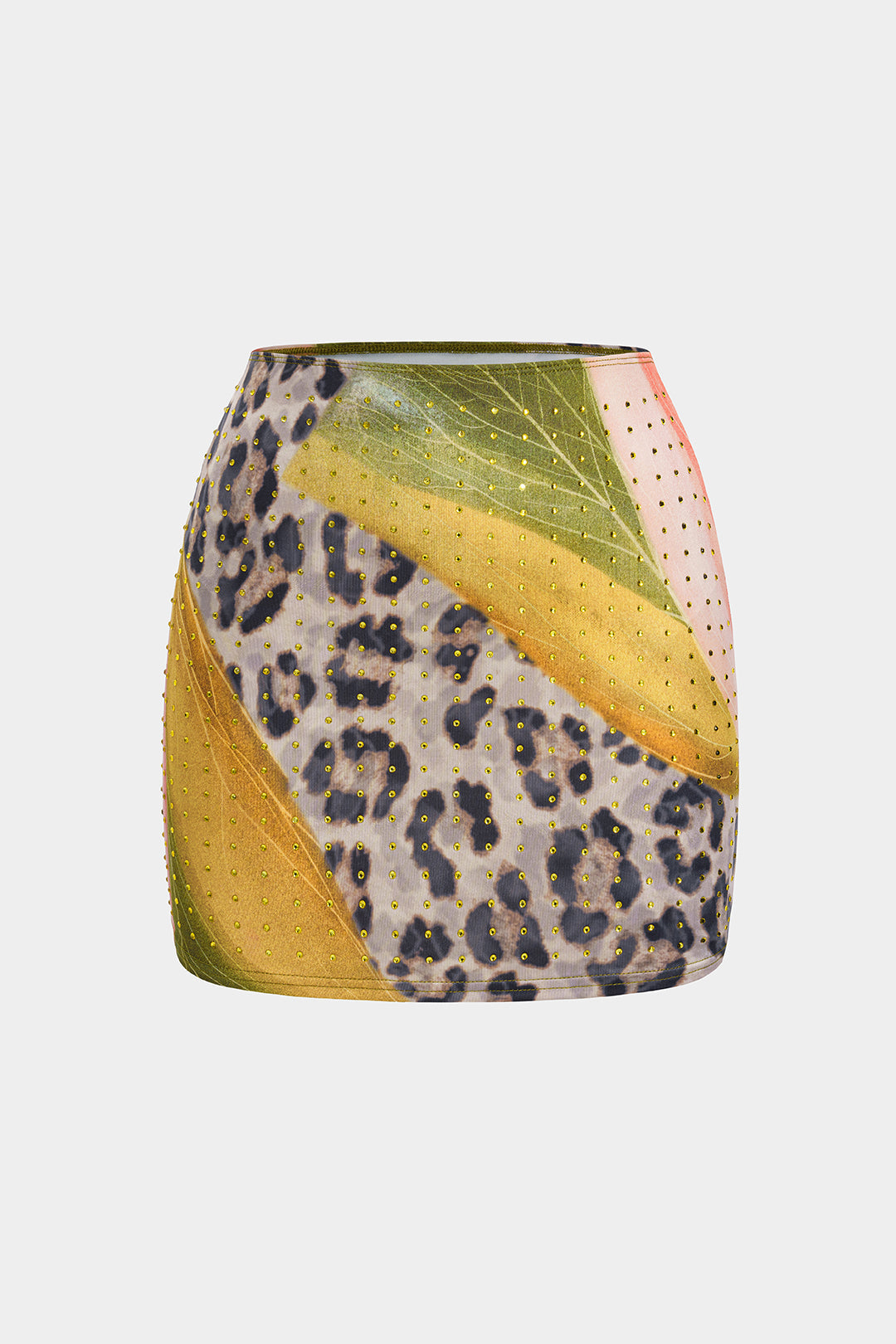 חצאית עם ריסים בדוגמת נמר