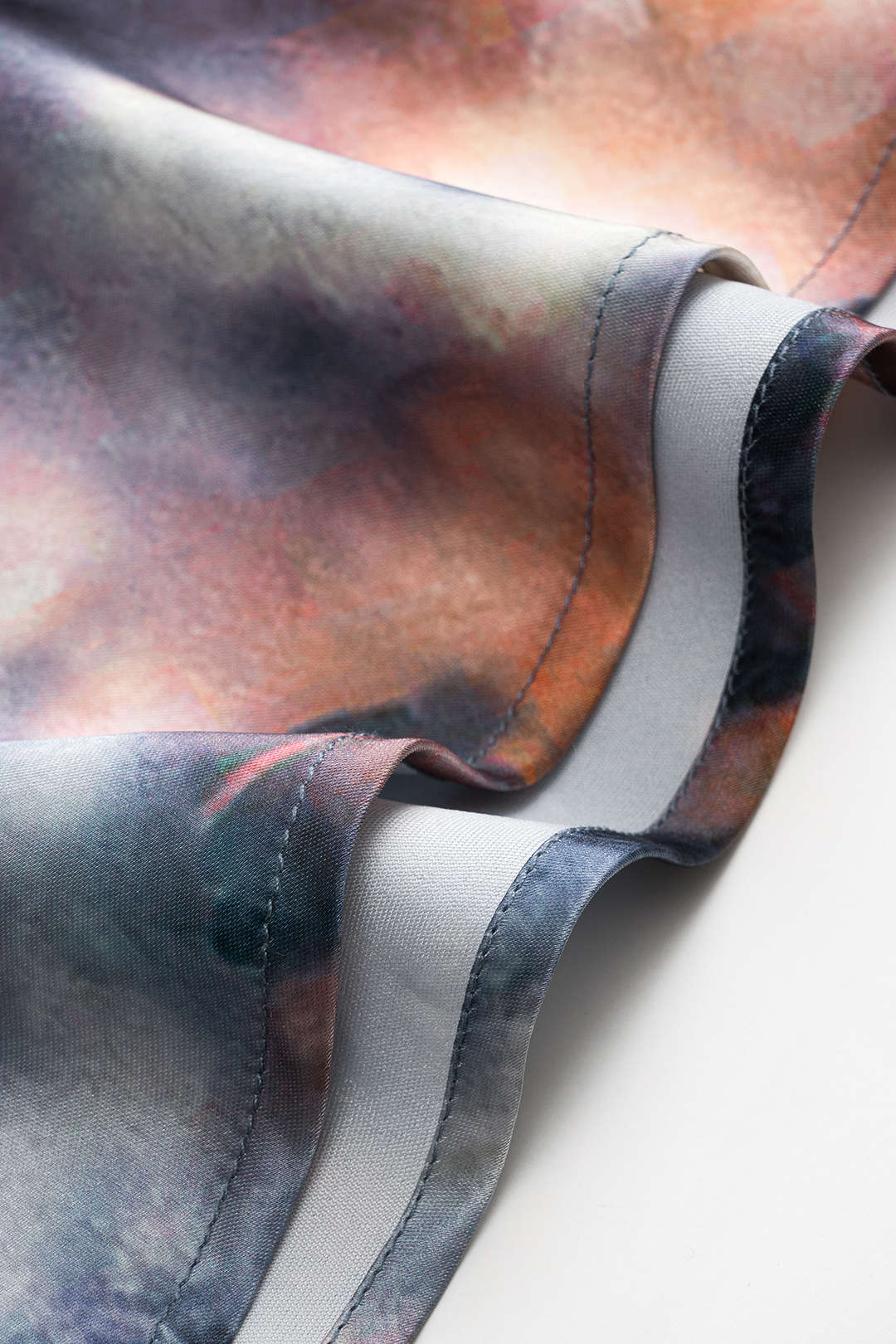 Abstract Tie Dye Print Satin Skirt