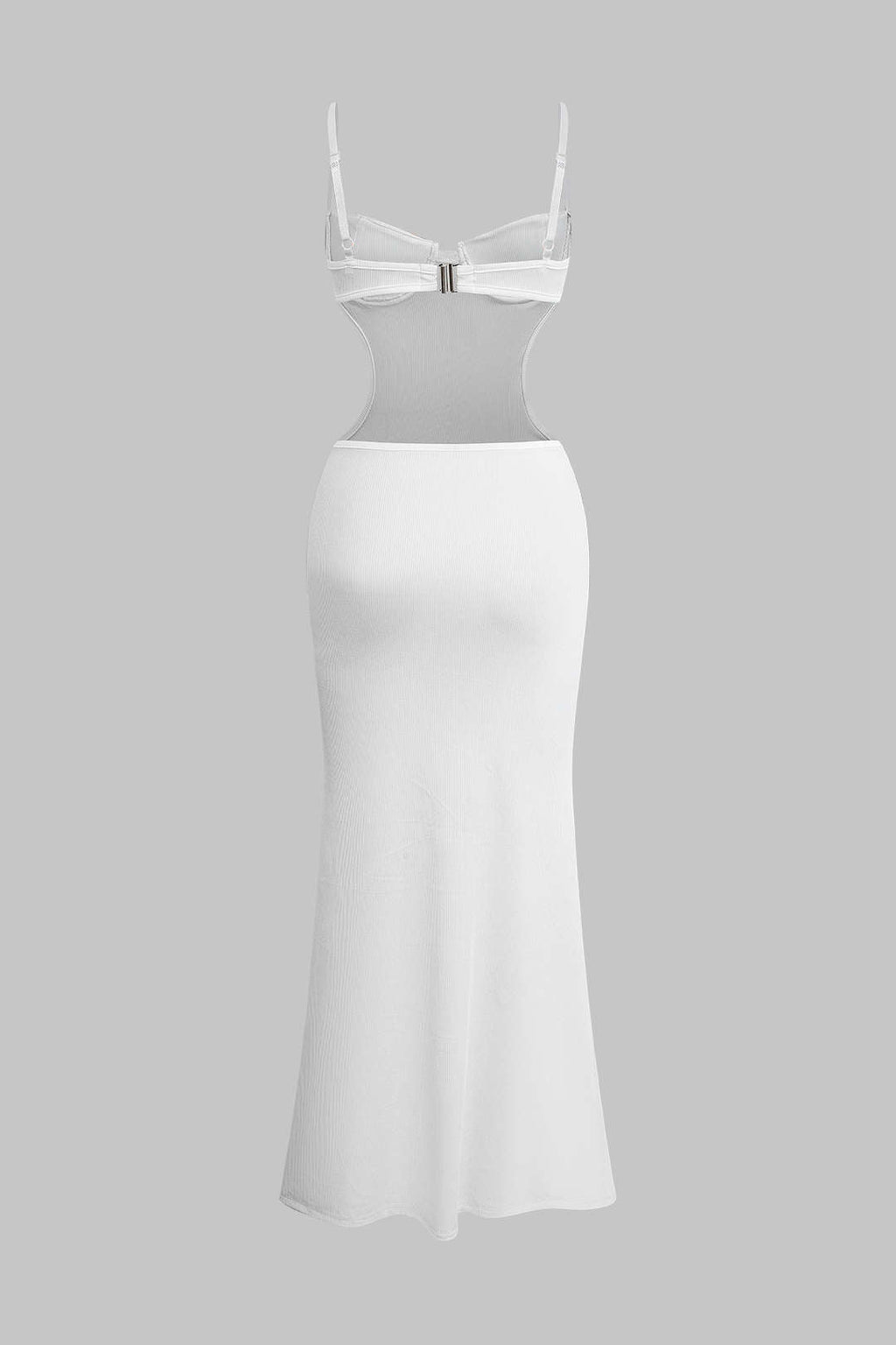 Vestido De Noche Sin Espalda Con Bustier Cuello Barco