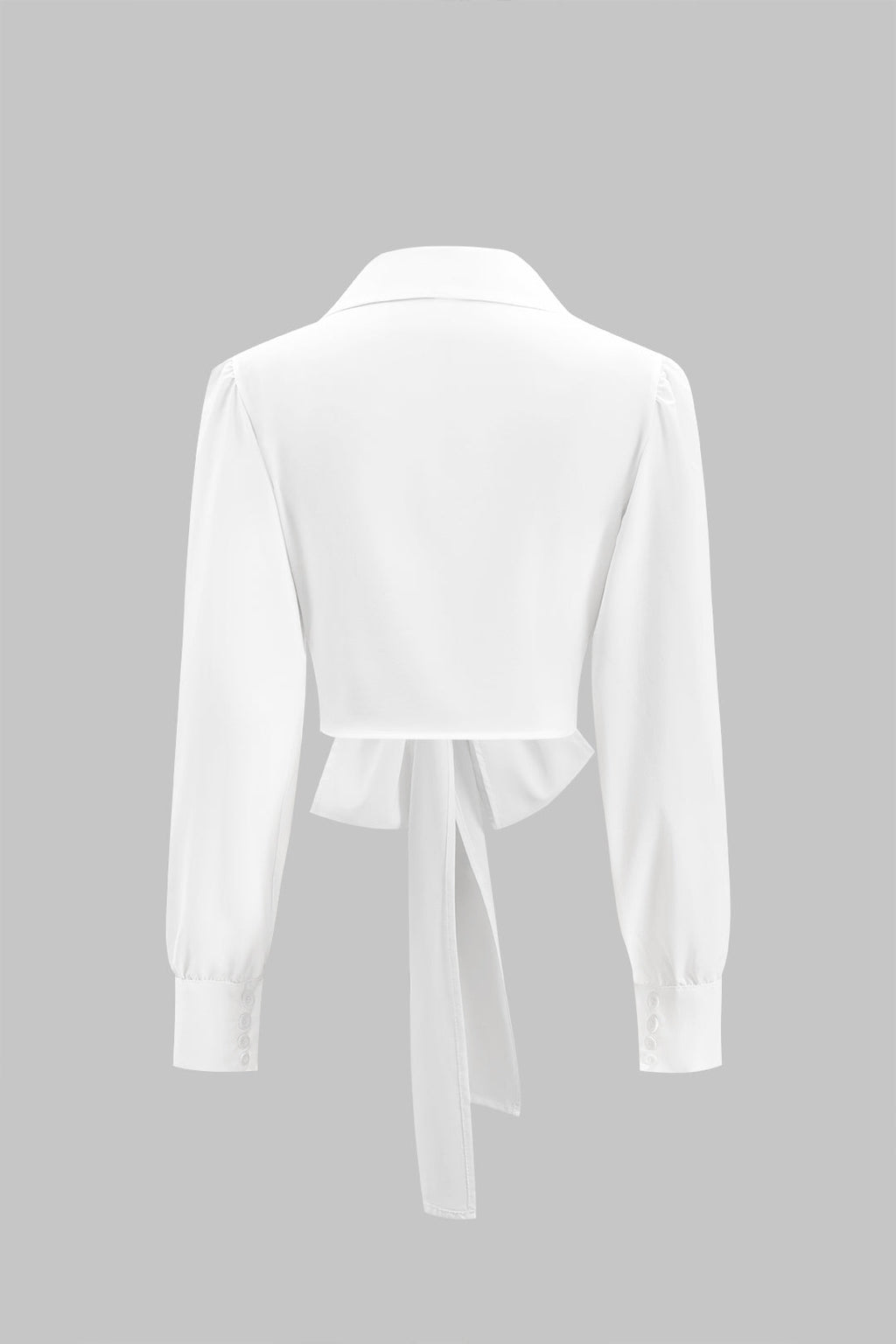 חולצה ארוכת שרוולים עם קשירה מלפנים 