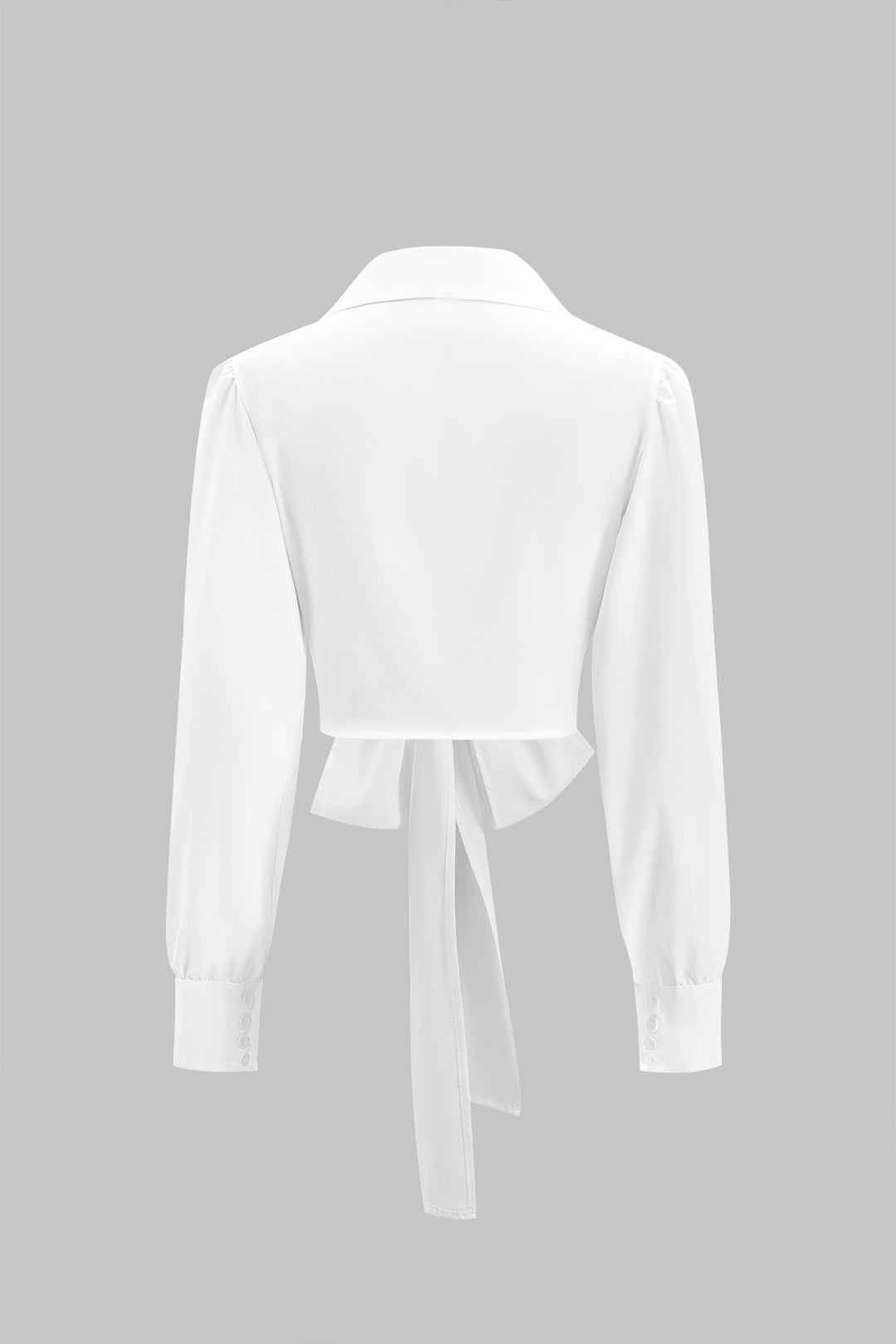 חולצה ארוכת שרוולים עם קשירה מלפנים 