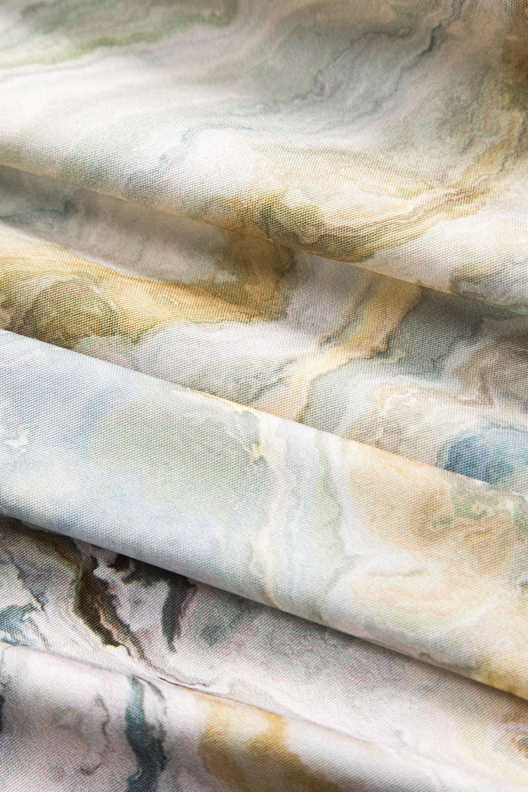 Abstract Print Satin Pocket Long-Sleeve Shirt