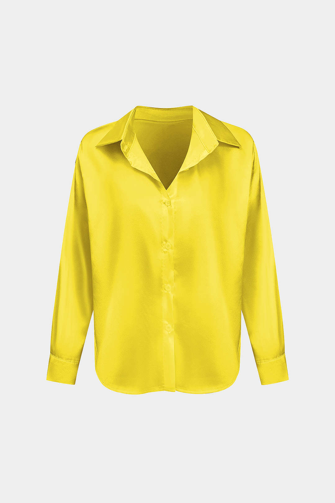 Camisa Satinada De Manga Larga Con Silueta Elegante