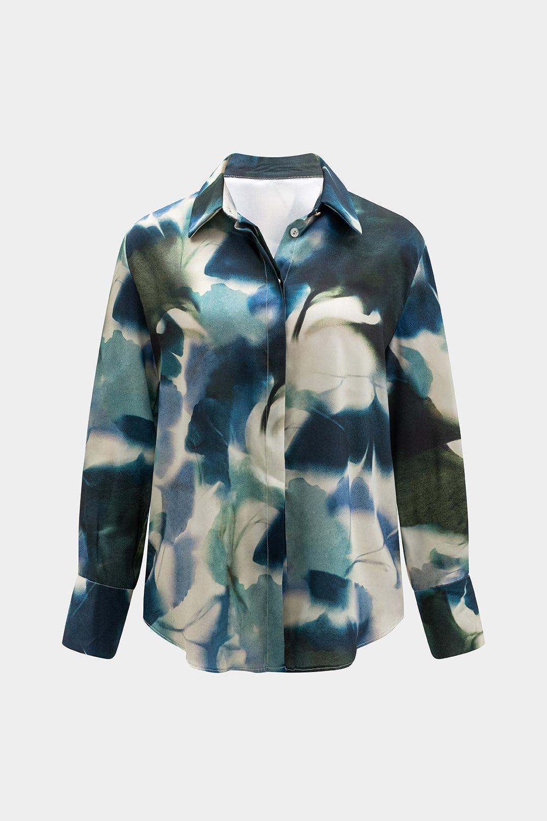 חולצה ארוכת שרוולים עם הדפס אומברה בצבעי מים 