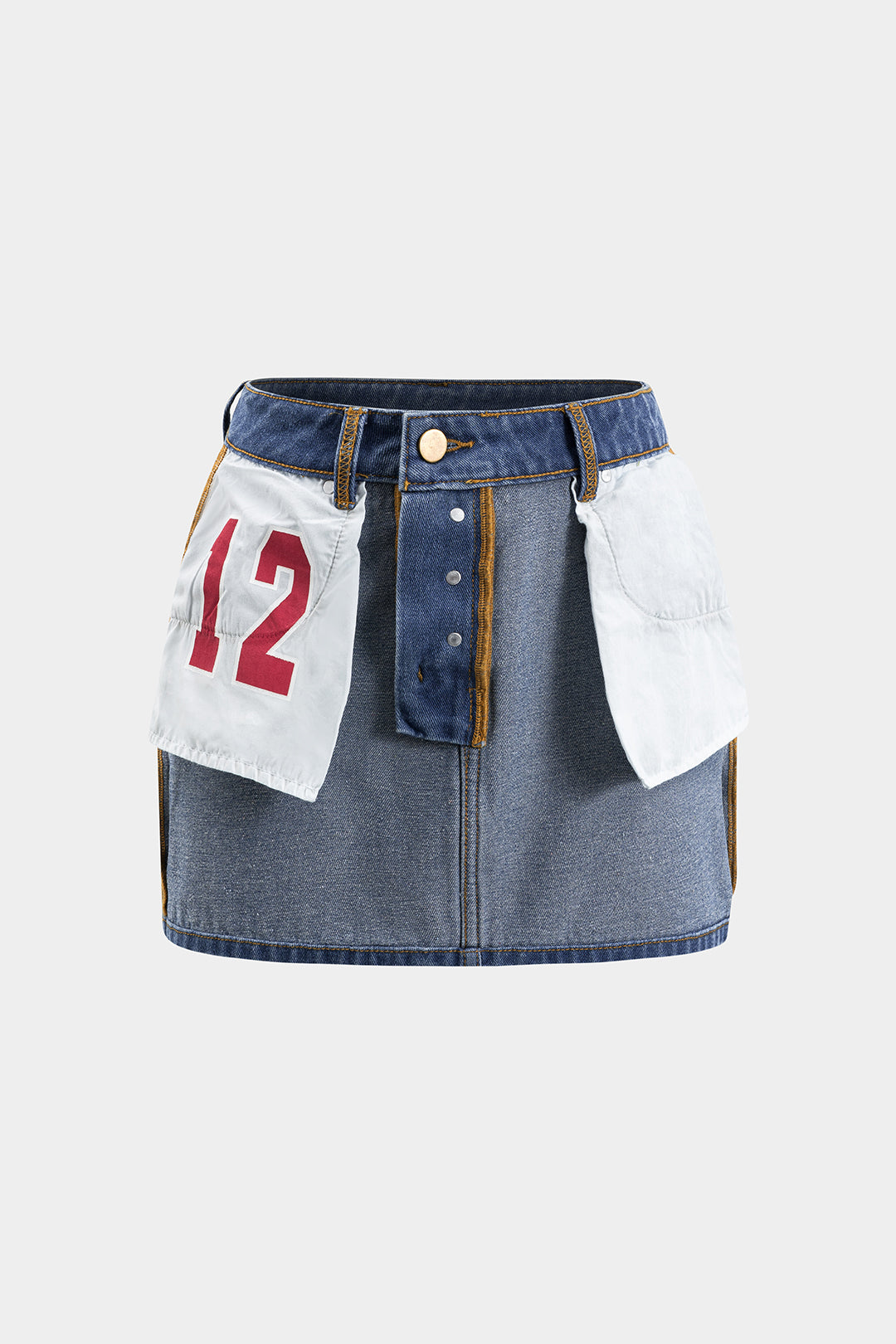 Falda Denim Reversible con Bolsillos Mini de Uso Diario