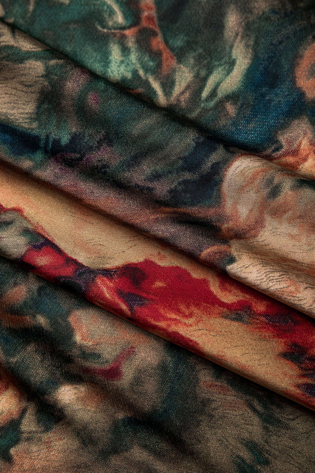 Falda Satén Estampado Floral Con Cordón Y Cintura Ajustable