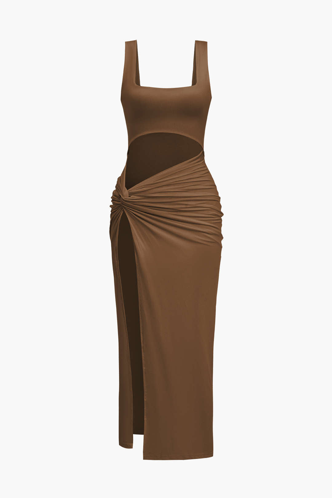 Vestido Midi Reversible Con Abertura Frontal Elegante