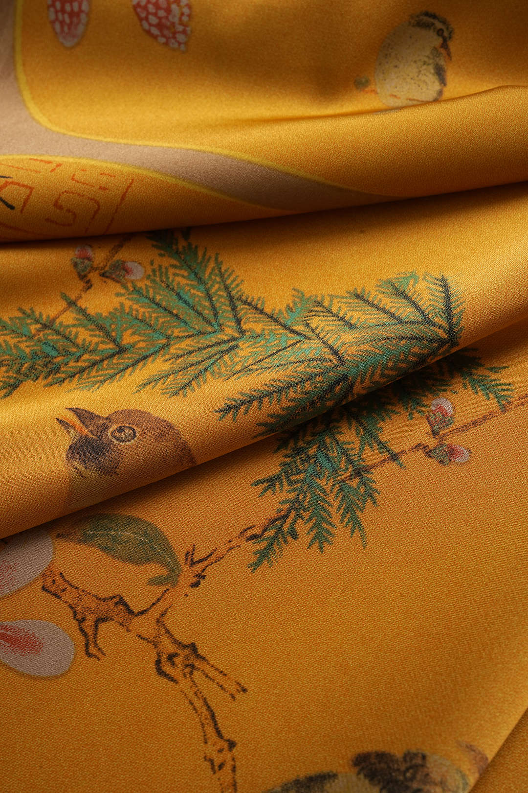 חצאית סאטן עם קשירה מלפנים והדפס רטרו 